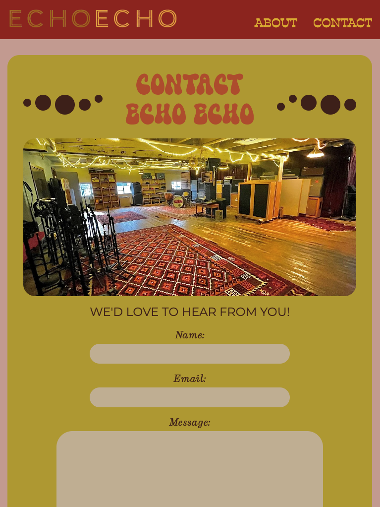 Echo Echo's site on an iPad Mini